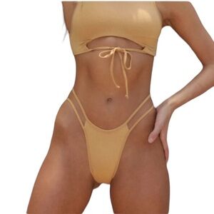 NWT Toast Signature Open Side Latte Bikini Bottom